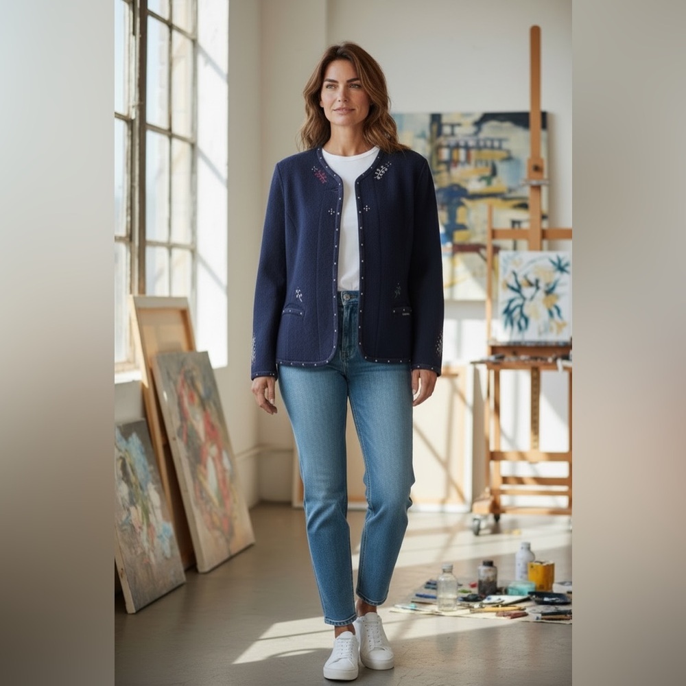 Geiger Collection Austria Women's Wool Knit Jacket Medium